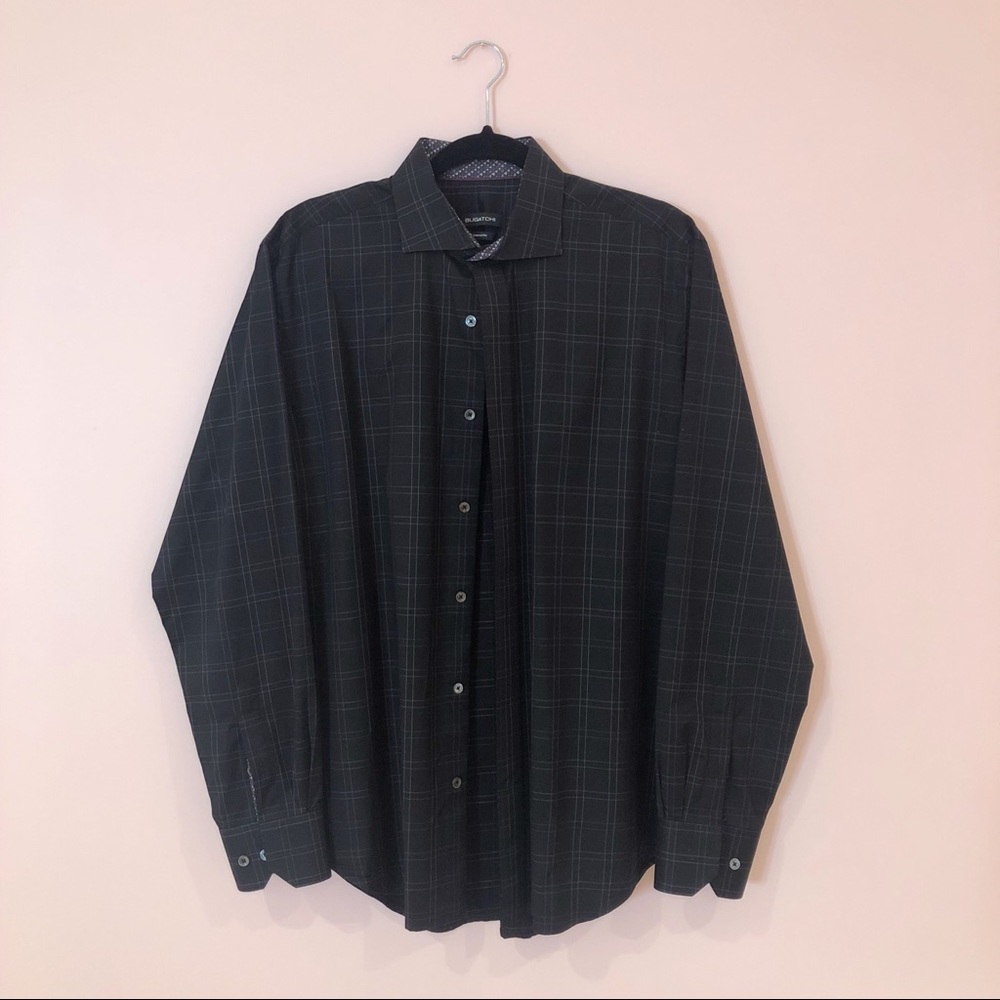 Bugatchi Men’s Button Down Plaid Shirt